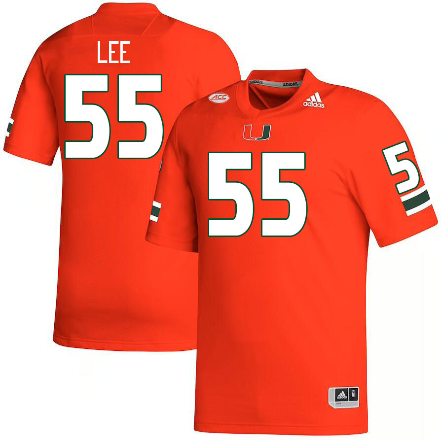 Men #55 Matt Lee Miami Hurricanes College Football Jerseys Stitched-Orange - Click Image to Close